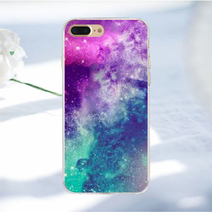 iPhone 8 Plus - Space Star Case Cover Cas Soft TPU Hoesje