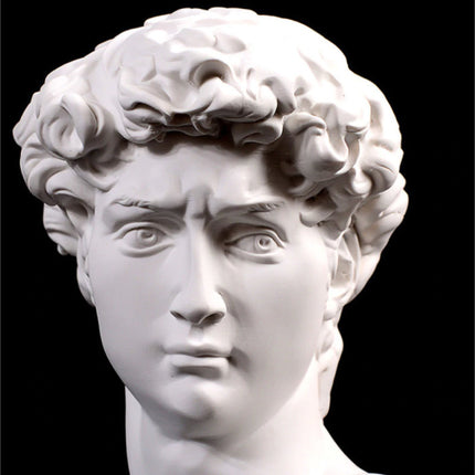 David van Michelangelo - Hoofd Standbeeld Sculptuur Decor Ornament Hars Tuin Bureau Wit