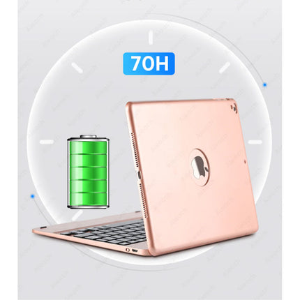 Toetsenbord Hoes voor iPad 9.7" - QWERTY Multifunctionele Keyboard Bluetooth Aluminium Smart Cover Case Hoesje Roze