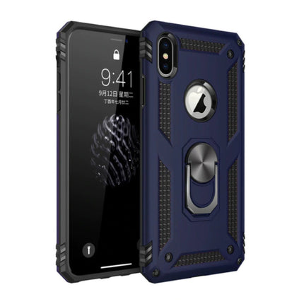 iPhone 6S Hoesje  - Shockproof Case Cover Cas TPU Blauw + Kickstand