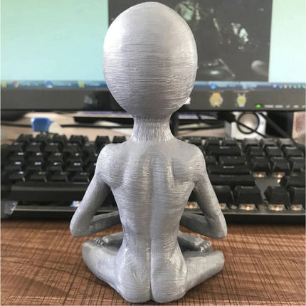Alien Meditatie Beeld - Decor Miniatuur Ornament Hars Sculptuur Tuin Bureau