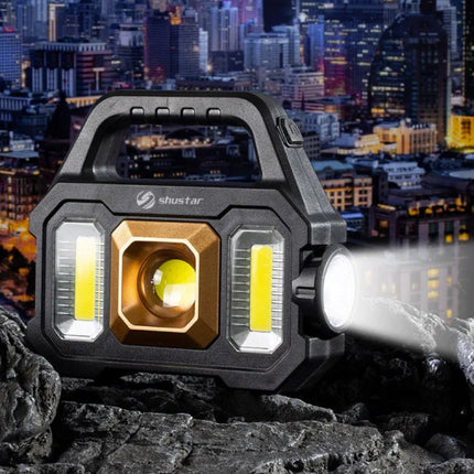 Solar Torch LED Zaklamp - USB Oplaadbaar Sterk Licht Kamperen - 2400 Lumen - Goud 