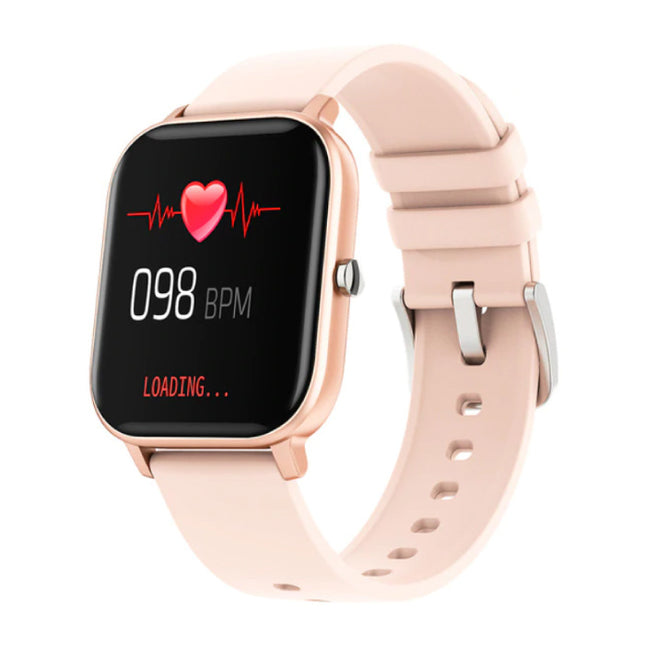 P8 Smartwatch Smartband Smartphone Fitness Sport Activity Tracker Horloge OLED iOS iPhone Android Siliconen Bandje Rose Gold
