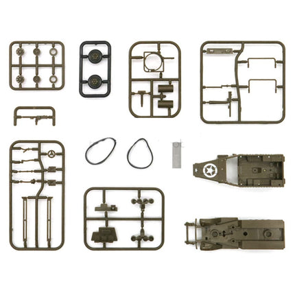1:72 M3A1 Half-Track Jeep Bouwkit - Amerikaanse Leger Wagen Plastic Hobby Doe-het-zelf Model Groen