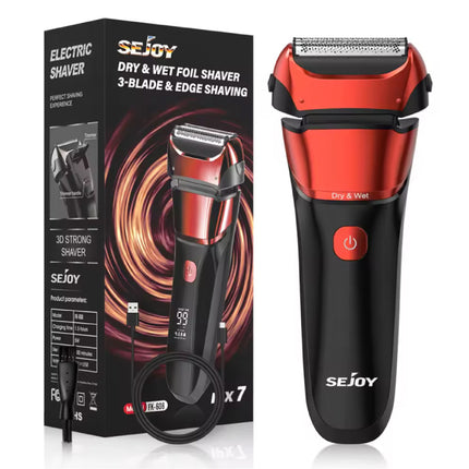 Scheerapparaat met LED Display - Elektrsiche Tondeuse Baard Trimmer Draadloos Scheermachine - Rood