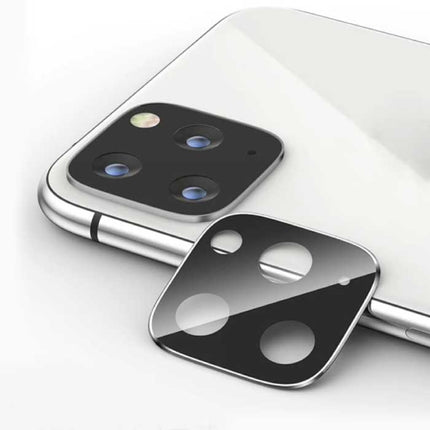 iPhone 13 Pro Camera Lens Cover - Tempered Glass en Metalen Ring Wit