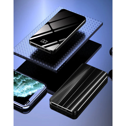 10.000mAh Powerbank met 4 Poorten - LED Display Externe Noodaccu Batterij Oplader Charger Zwart