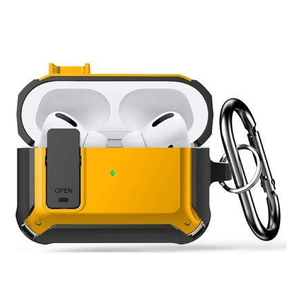Shockproof Hoesje voor AirPods 3 - Met Slot en Karabijnhaak - AirPod Case Cover Skin - Rood