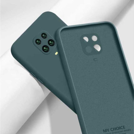 Xiaomi Redmi Note 10S Square Silicone Hoesje - Zachte Matte Case Liquid Cover Donkergroen