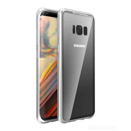 Samsung Galaxy S8 Plus Magnetisch 360° Hoesje met Tempered Glass - Full Body Cover Hoesje + Screenprotector Zilver