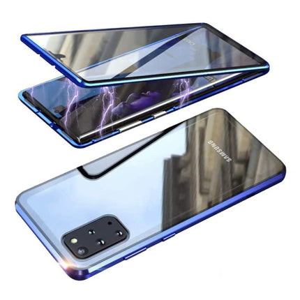 Samsung Galaxy S20 Plus Magnetisch 360° Hoesje met Tempered Glass - Full Body Cover Hoesje + Screenprotector Blauw