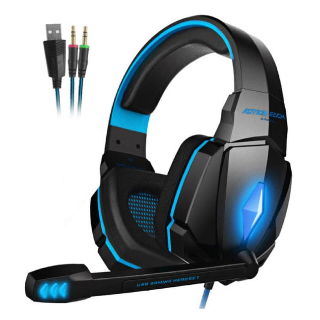 EACH G4000 Stereo Gaming Koptelefoon Headset Headphones met Microfoon Blauw