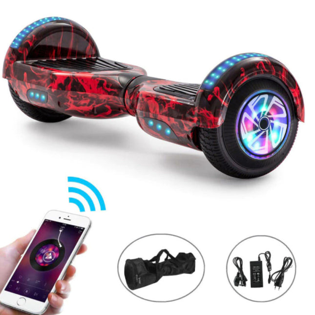 Elektrisch E-Scooter Hoverboard met Bluetooth Speaker - 6.5" - 500W - 2000mAh Batterij - Balance Hover Board Flame