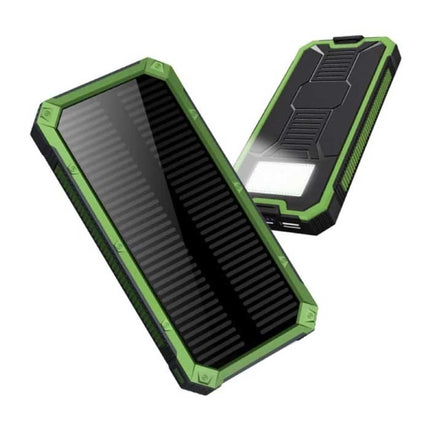 80.000mAh Solar Powerbank met 2 USB Poorten - Ingebouwde Zaklamp - Externe Noodaccu Batterij Oplader Charger Zon Groen