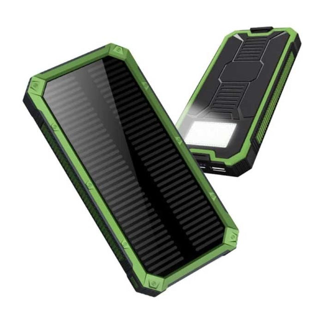 80.000mAh Solar Powerbank met 2 USB Poorten - Ingebouwde Zaklamp - Externe Noodaccu Batterij Oplader Charger Zon Groen