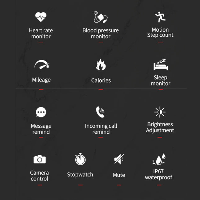 Sports Smartwatch Fitness Sport Activity Tracker Smartphone Horloge iOS Android iPhone Samsung Huawei Blauw