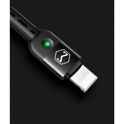 Gekrulde Lightning USB Oplaadkabel voor iPhone - Spiraal Nylon Datakabel 1.8 Meter Oplader Kabel Zwart