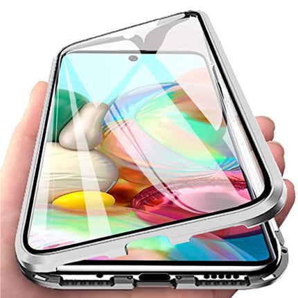 Samsung Galaxy S20 Magnetisch 360° Hoesje met Tempered Glass - Full Body Cover Hoesje + Screenprotector Zilver