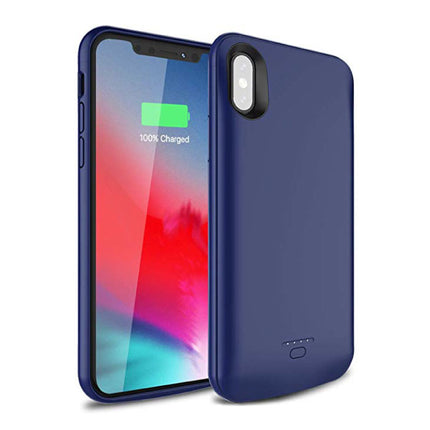 iPhone XS Max 5000mAh Slim Powercase Powerbank Oplader Batterij Cover Case Hoesje Blauw