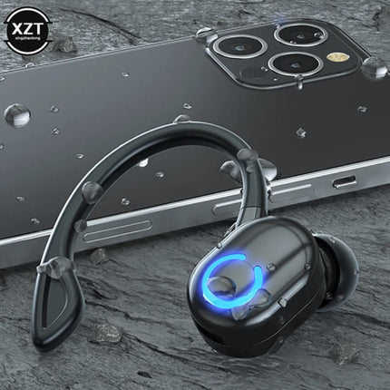 Draadloze Headset met Oorhaak - Zakelijk Sport Handsfree Oordopje Bluetooth 5.0 Wit