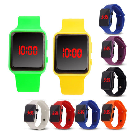 Digitaal Horloge Polsband - Silicoon Bandje LED Scherm Sport Fitness - Zwart