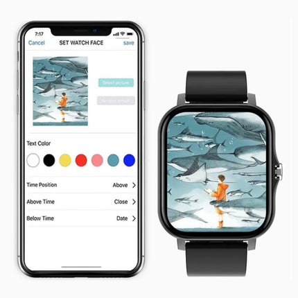 GT20 Smartwatch met Siliconen Bandje - Sport Activity Tracker Horloge Zwart
