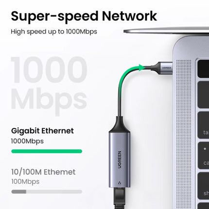 USB naar Ethernet Poort Adapter - 1000Mbps Data Overdracht Converter Hoogwaardig ABS Zwart