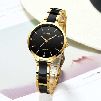 Luxe Horloge voor Dames - Keramische Armband Klok Kwarts Roestvrij Staal Polshorloge Wit