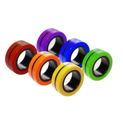 3-Pack Magnetische Ring Fidget Spinner - Anti Stress Hand Draaier Speelgoed Toy Roze-Geel-Blauw