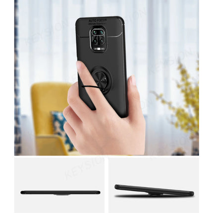 Xiaomi Redmi 8 Hoesje met Metalen Ring  - Auto Focus Shockproof Case Cover Cas TPU Zwart-Goud + Kickstand