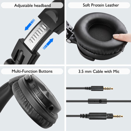 Pro-C Draadloze Koptelefoon - 110 Uur Afspeeltijd - Headset met Microfoon DJ Headphones - Beige