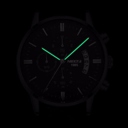 Staal Horloge voor Heren - Luxe Bandje Anoloog Uurwerk voor Mannen Kwarts Goud